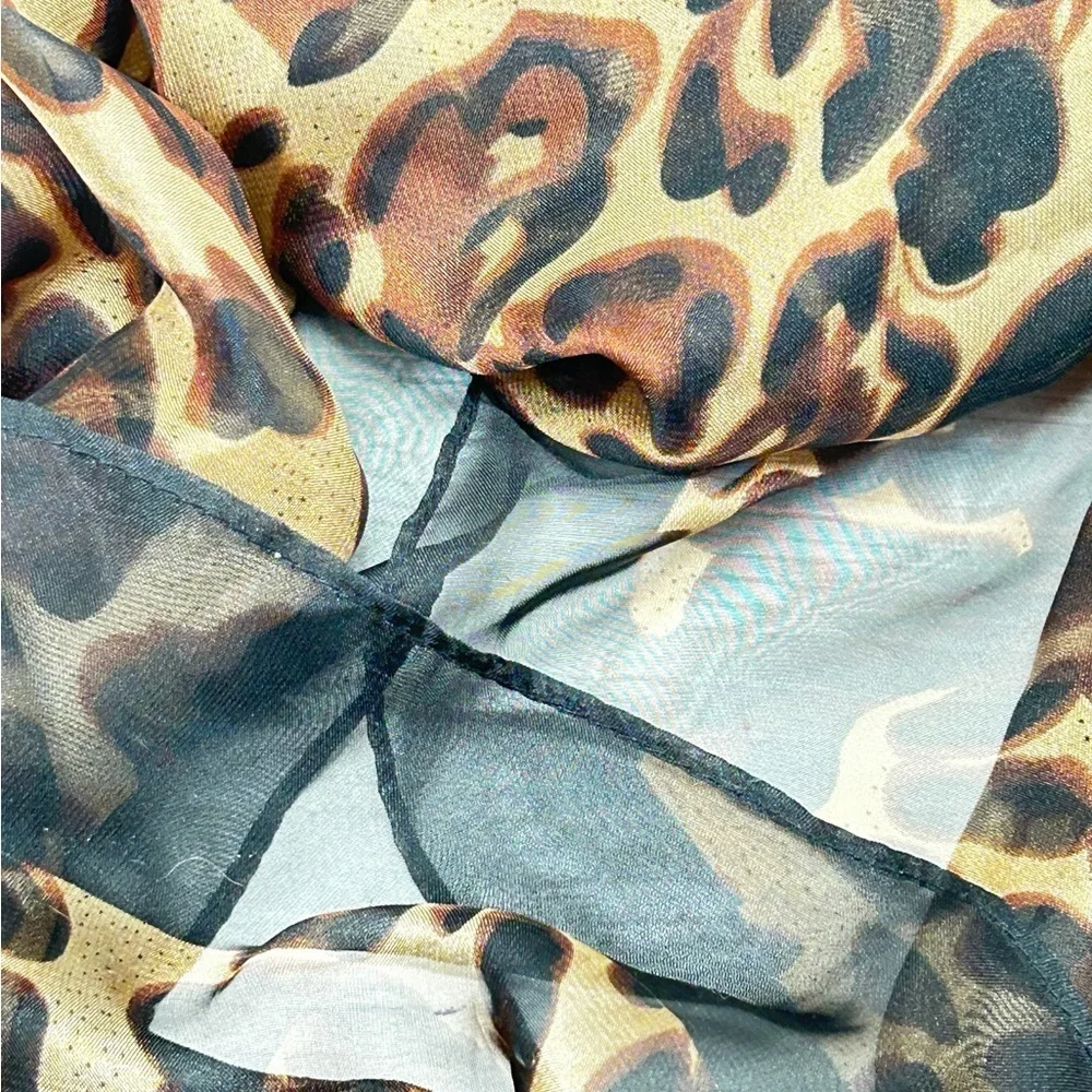 Classic Leopard Print Scarf Stylish Elegant Thin Sunscreen Hijab Soft Breathable